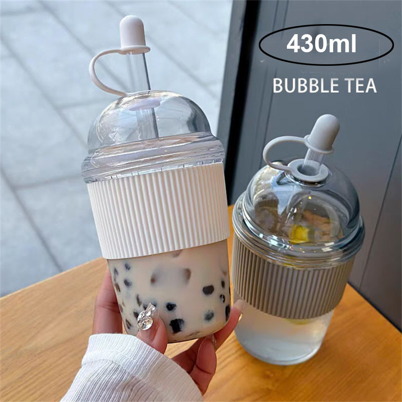 Coffee Tea Boba - 430ML Straw Cup With Lid Bubble