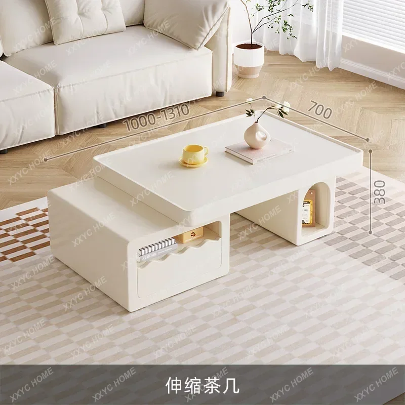 Coffee Tea Unit - L Coffee Table Retractable Multifunctional Small