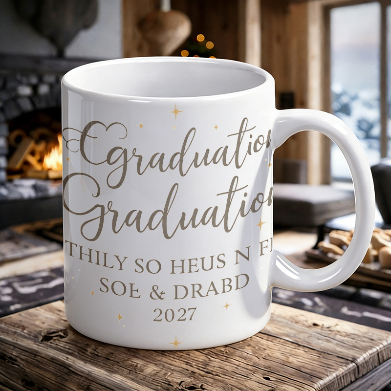 Coffee Tea Font - Gilded Font & Star Ceramic Mug,