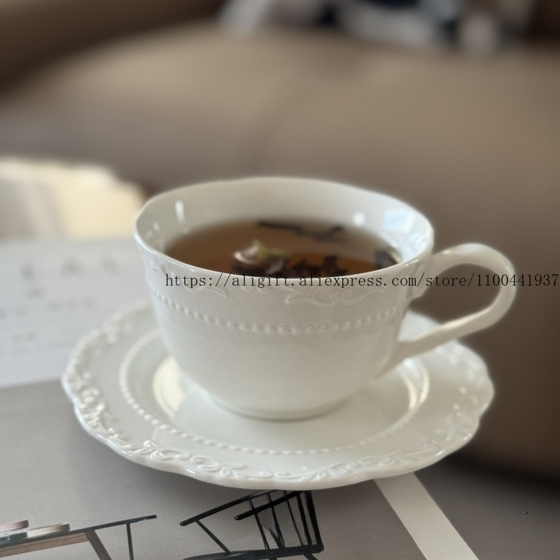 Coffee Tea Catering - French Light Luxury Embossed Floral Coffee