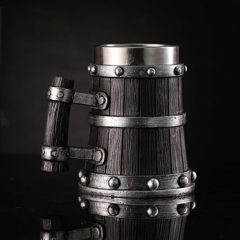 Mug Tea Coffee - Wood Grain Beer Glass Resin Stainless