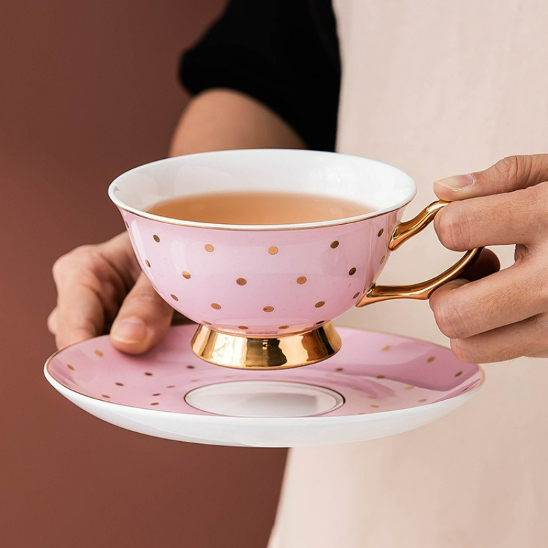 Ceramic Pink Coffee Mugs with  - Coffee Tea Catering ulasan dan harga