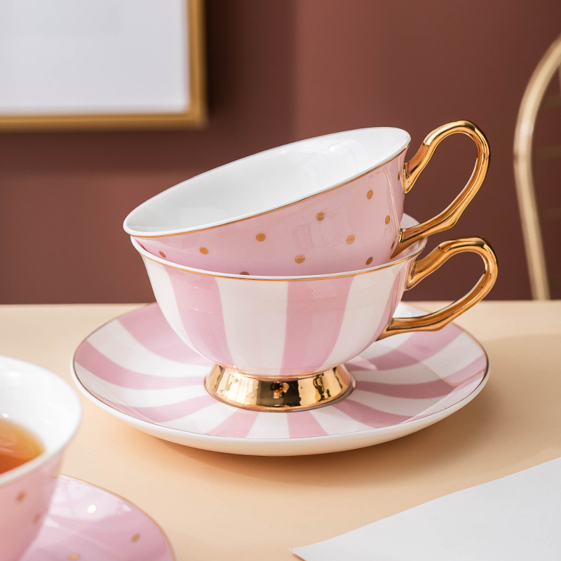 Ceramic Pink Coffee Mugs with  - Coffee Tea Catering ulasan dan harga