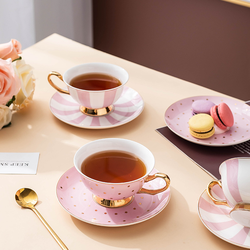 Ceramic Pink Coffee Mugs with  - Coffee Tea Catering ulasan dan harga
