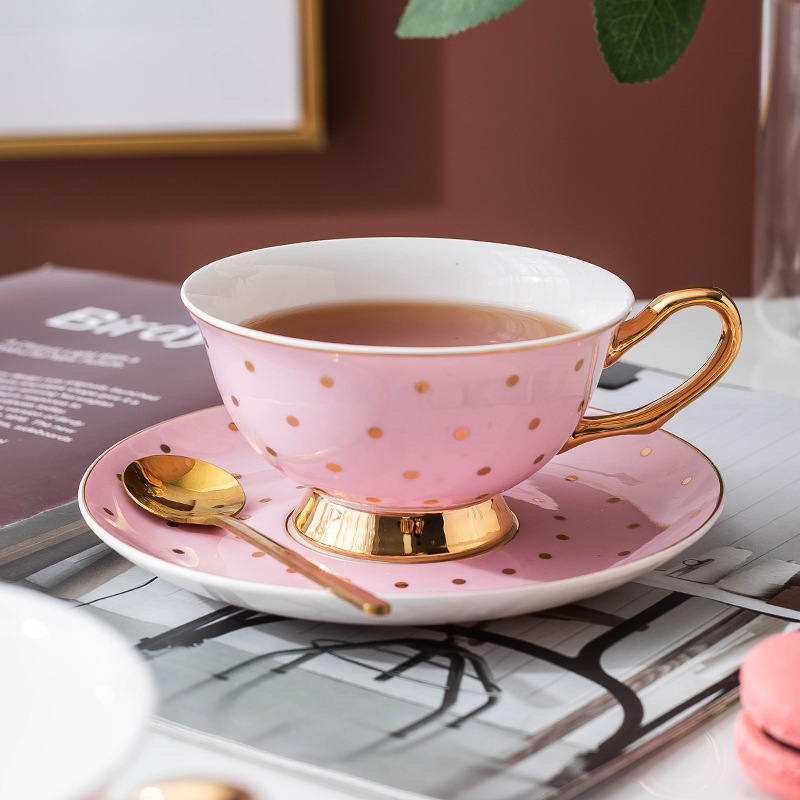 Ceramic Pink Coffee Mugs with  - Coffee Tea Catering ulasan dan harga