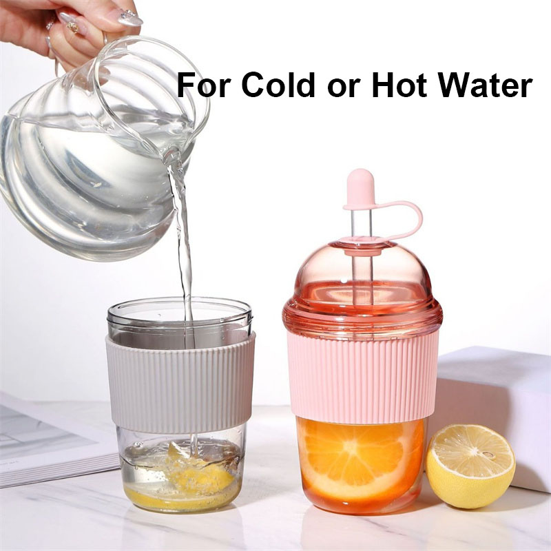 430ML Straw Cup With Lid Bubbl - Coffee Tea Boba ulasan dan harga