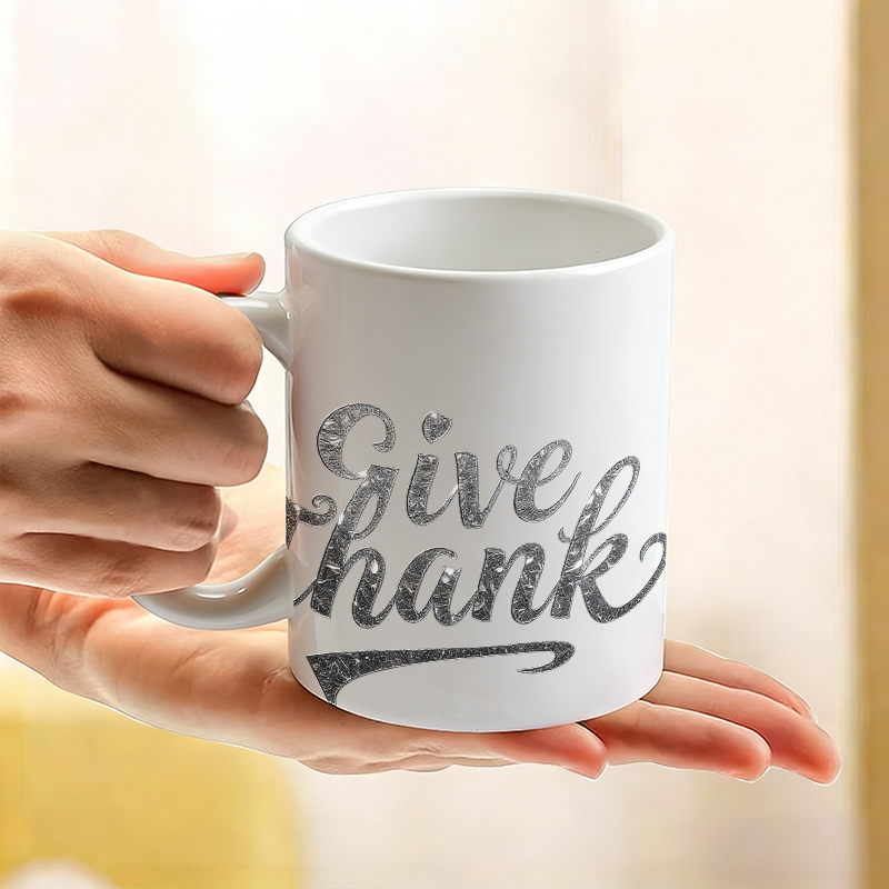 Silver Foil Font 'Give Thanks' - Coffee Tea Font ulasan dan harga