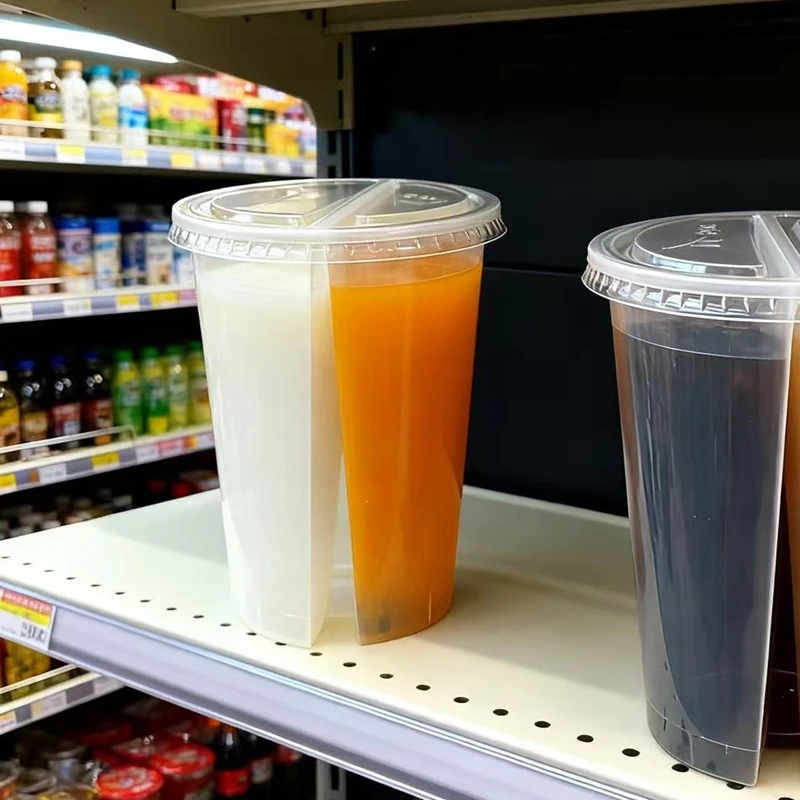 2-in-1 Disposable Plastic Cups - Coffee Tea Boba ulasan dan harga