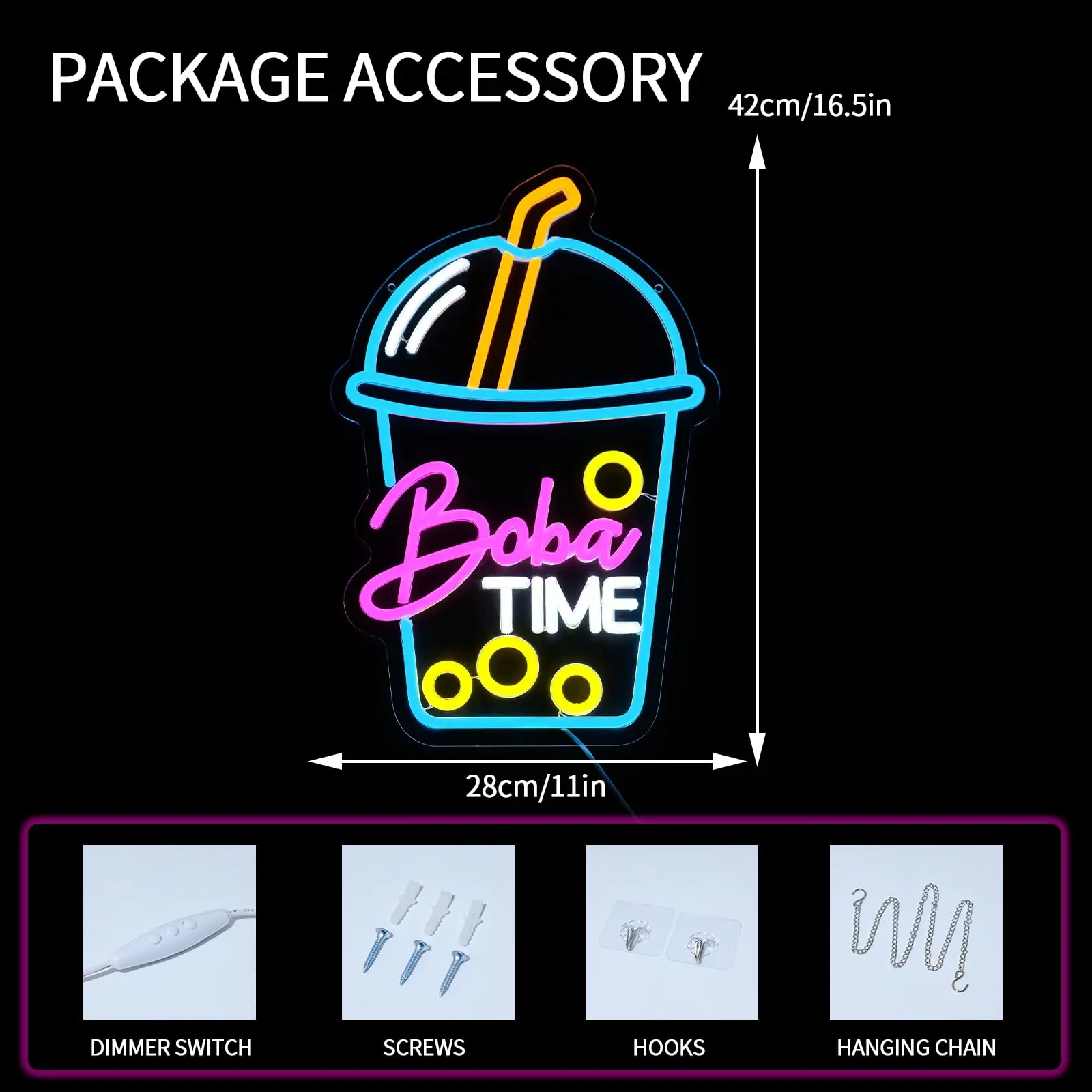 Boba Time Neon Sign for Wall D - Coffee Tea Boba ulasan dan harga