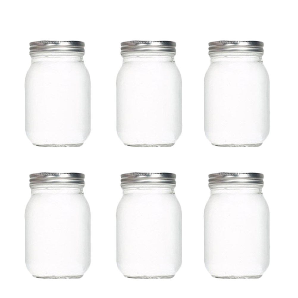6Pcs Transparent Round Glass J - Coffee Tea Jars ulasan dan harga