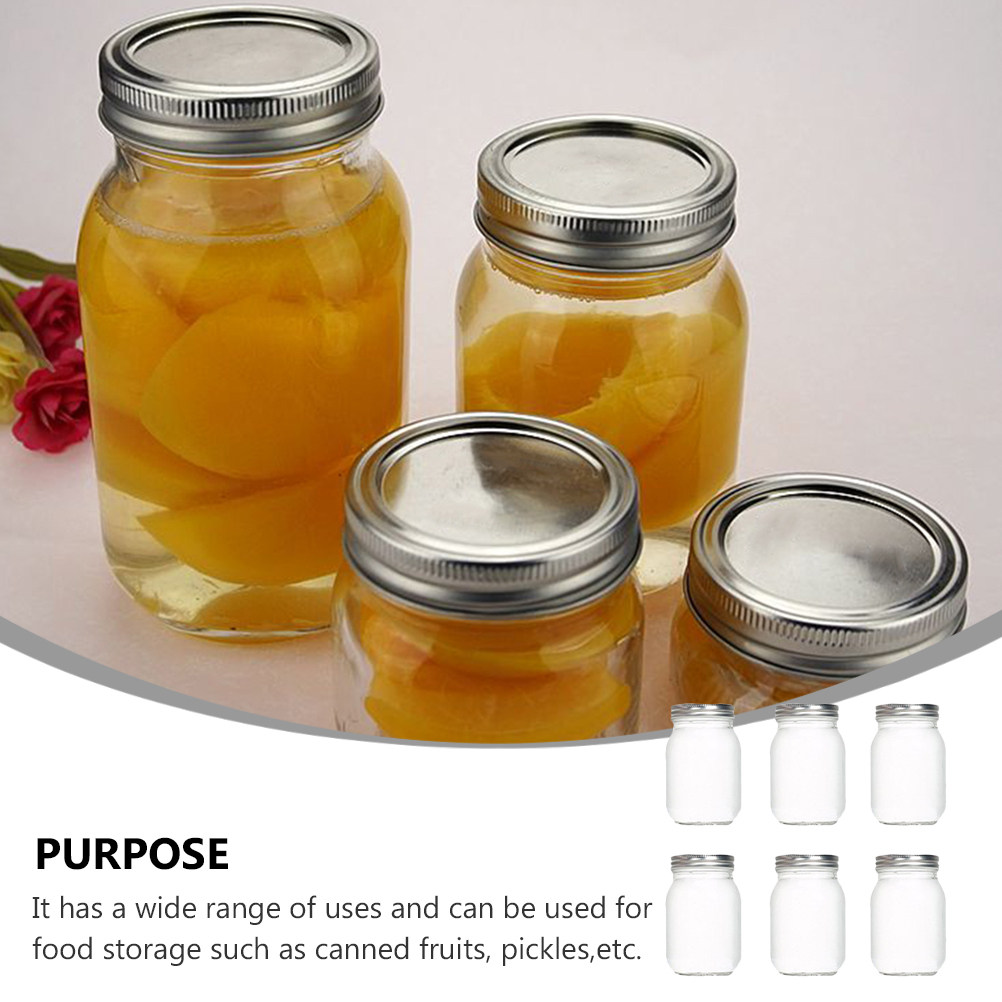 6Pcs Transparent Round Glass J - Coffee Tea Jars ulasan dan harga