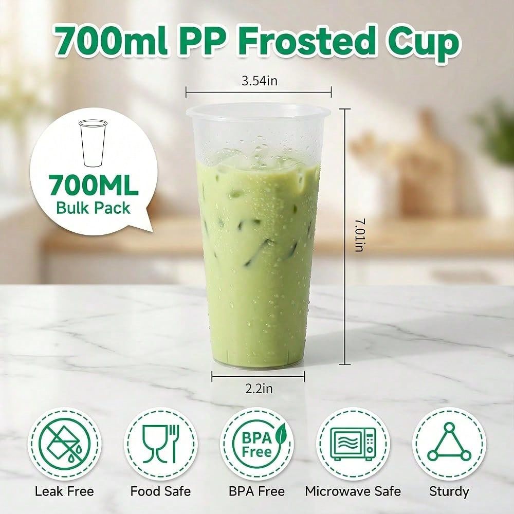 Frosted Hard Plastic Boba Tea  - Coffee Tea Boba ulasan dan harga