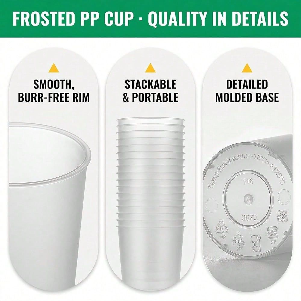 Frosted Hard Plastic Boba Tea  - Coffee Tea Boba ulasan dan harga