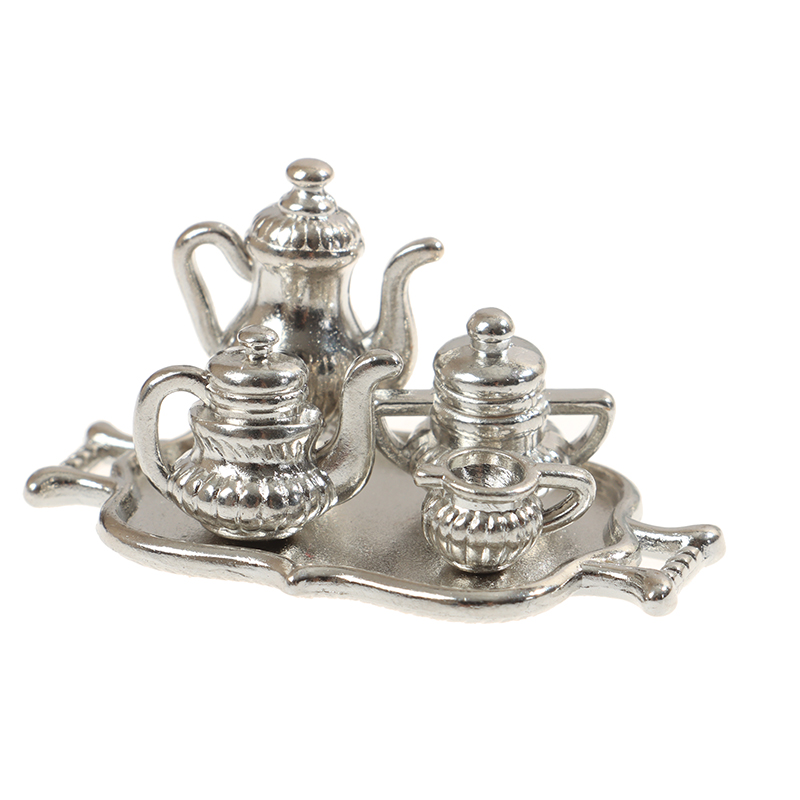 Dollhouse Miniature Silver Met - Young Tea Coffee ulasan dan harga