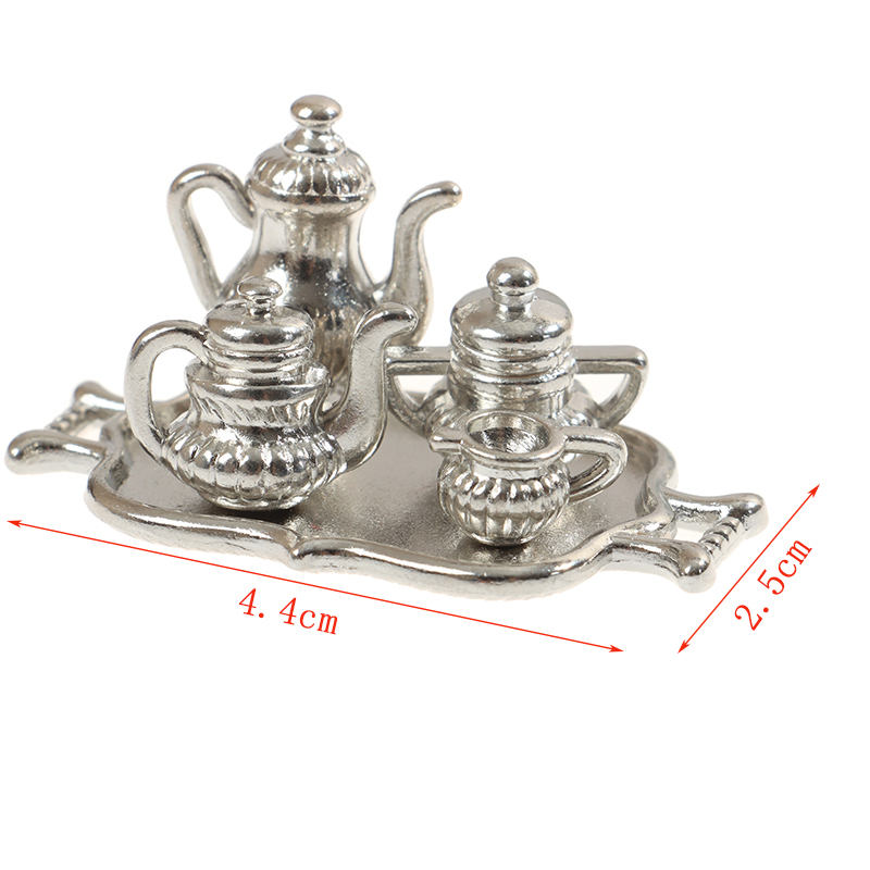 Dollhouse Miniature Silver Met - Young Tea Coffee ulasan dan harga