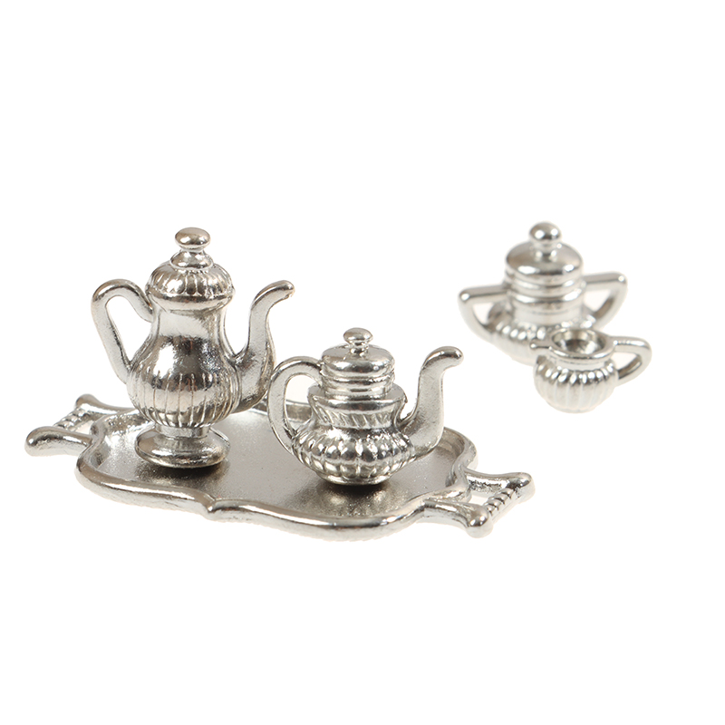 Dollhouse Miniature Silver Met - Young Tea Coffee ulasan dan harga