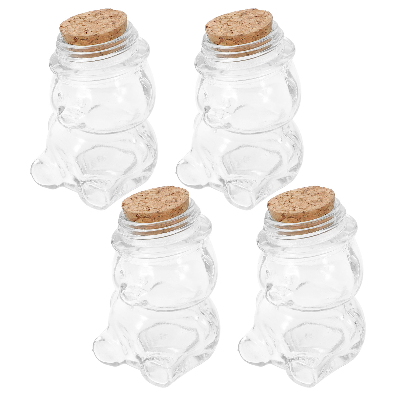 4Pcs Glass Candy Jar Set Trans - Coffee Tea Jars ulasan dan harga