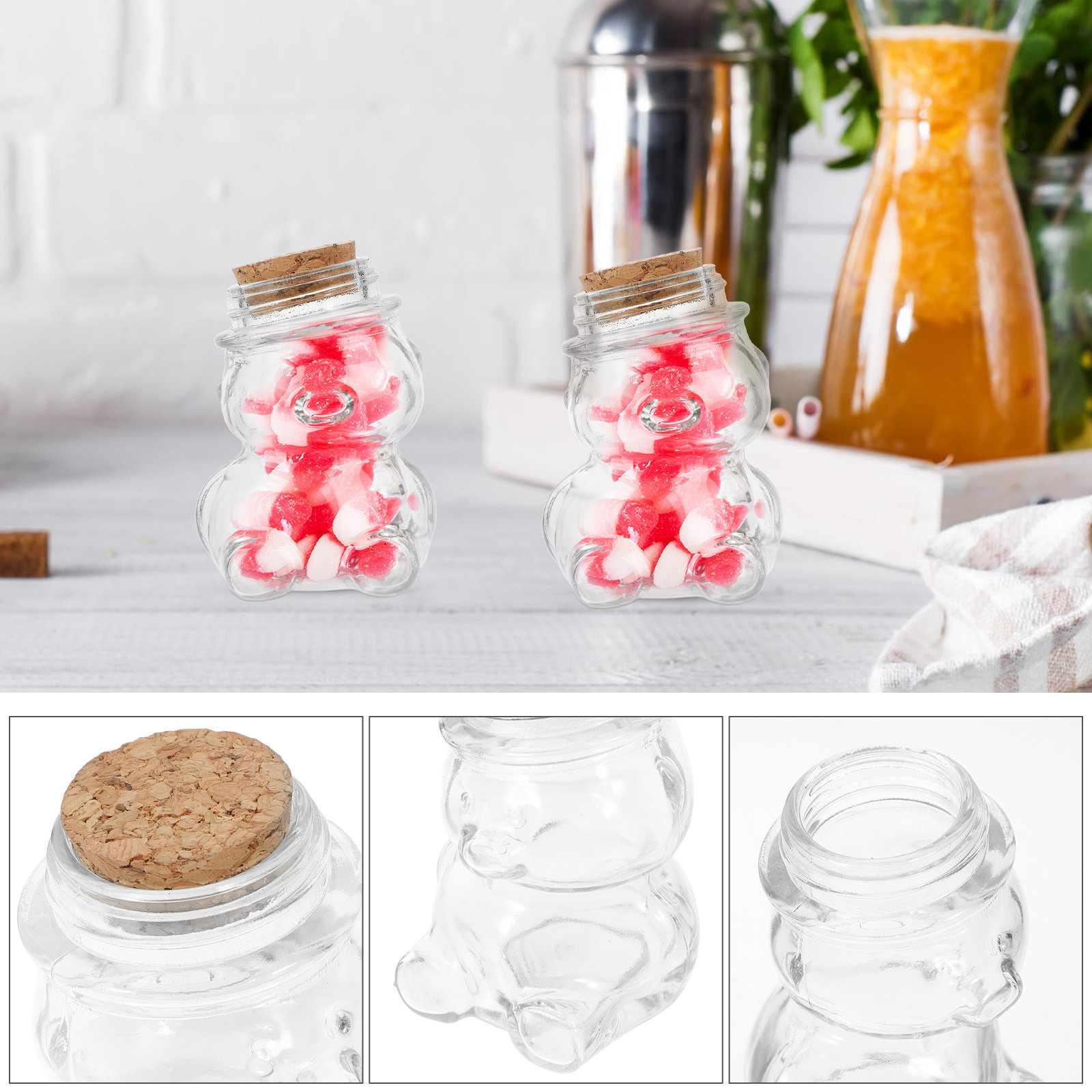 4Pcs Glass Candy Jar Set Trans - Coffee Tea Jars ulasan dan harga