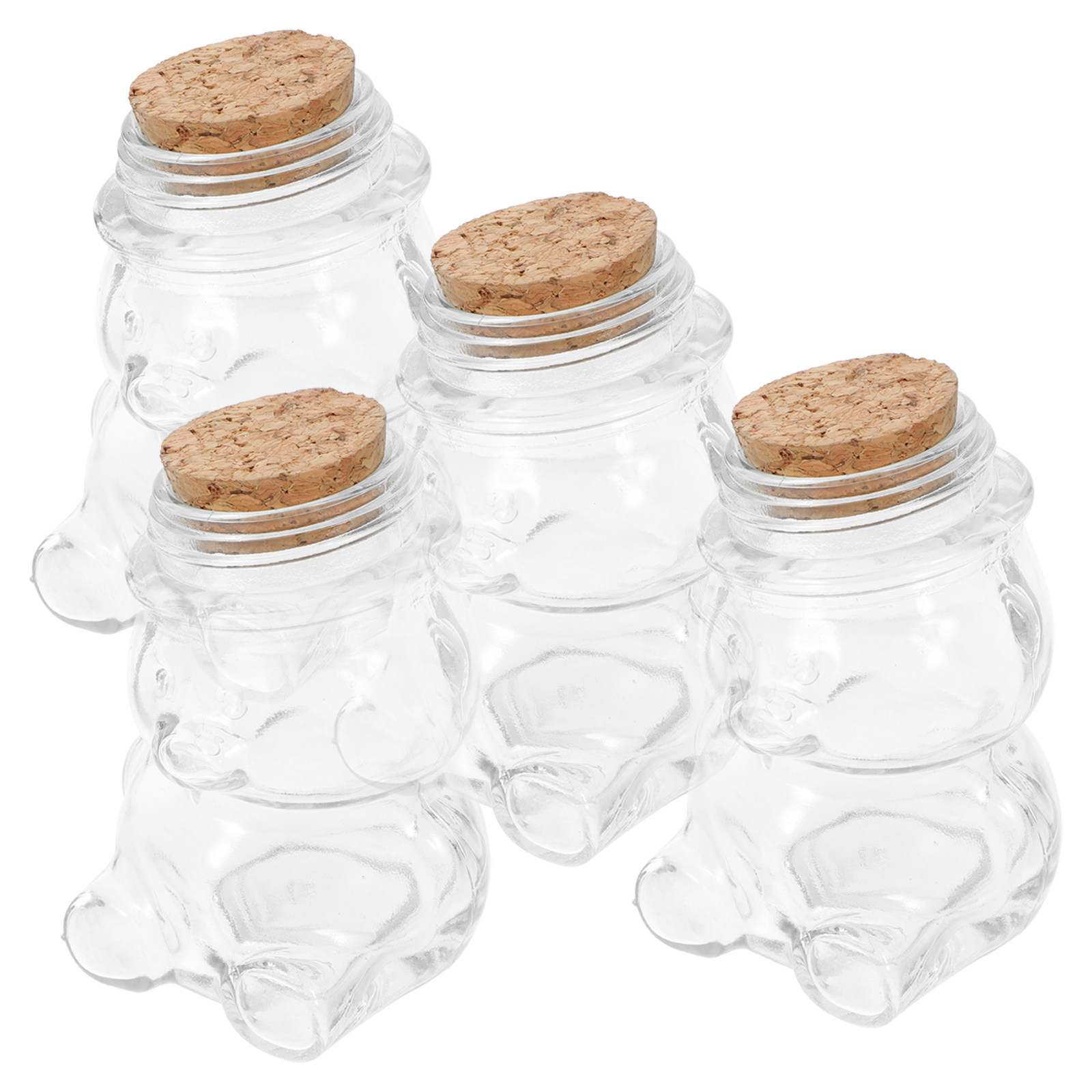 4Pcs Glass Candy Jar Set Trans - Coffee Tea Jars ulasan dan harga