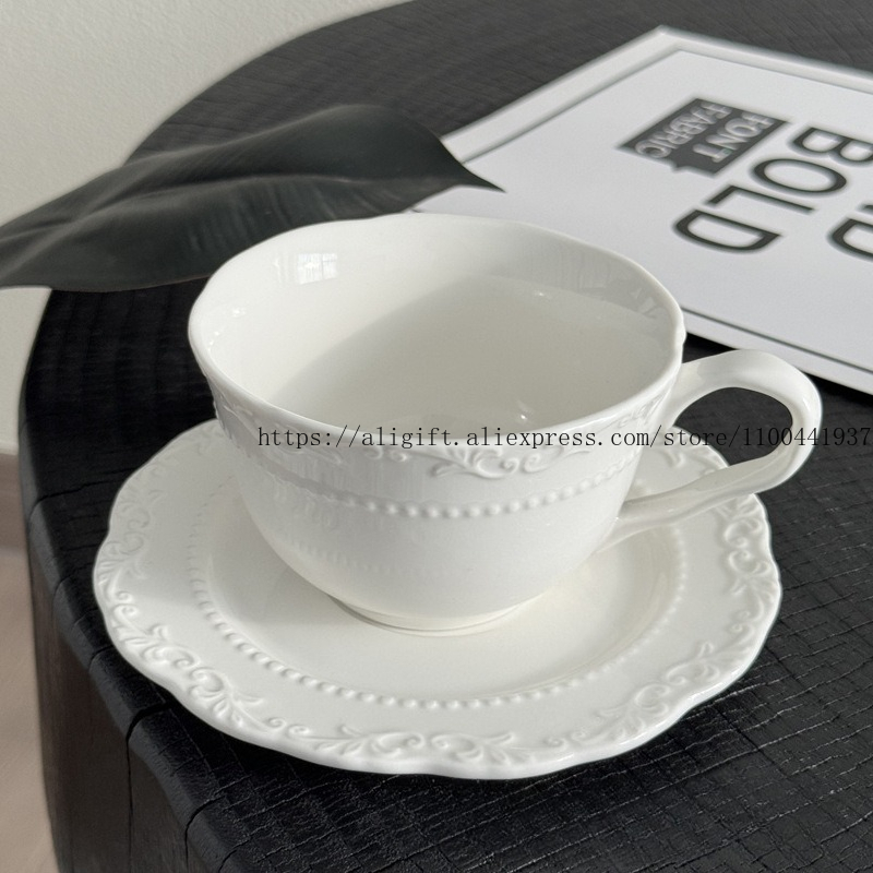 French Light Luxury Embossed F - Coffee Tea Catering ulasan dan harga