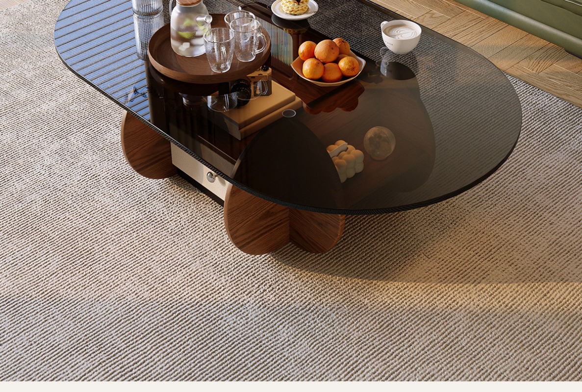Small niche oval solid wood co - Young Tea Coffee ulasan dan harga