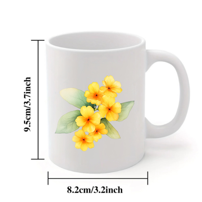 Ceramic mug with white and yel - Coffee Tea Break ulasan dan harga