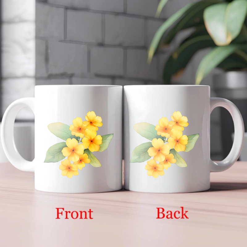 Ceramic mug with white and yel - Coffee Tea Break ulasan dan harga