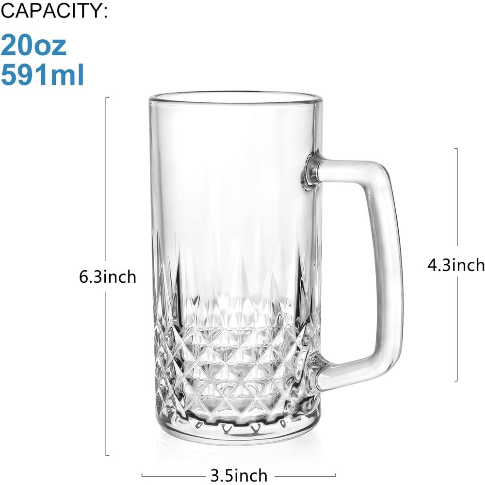 20 oz Heavy Glass Mugs Set of  - Mug Tea Coffee ulasan dan harga