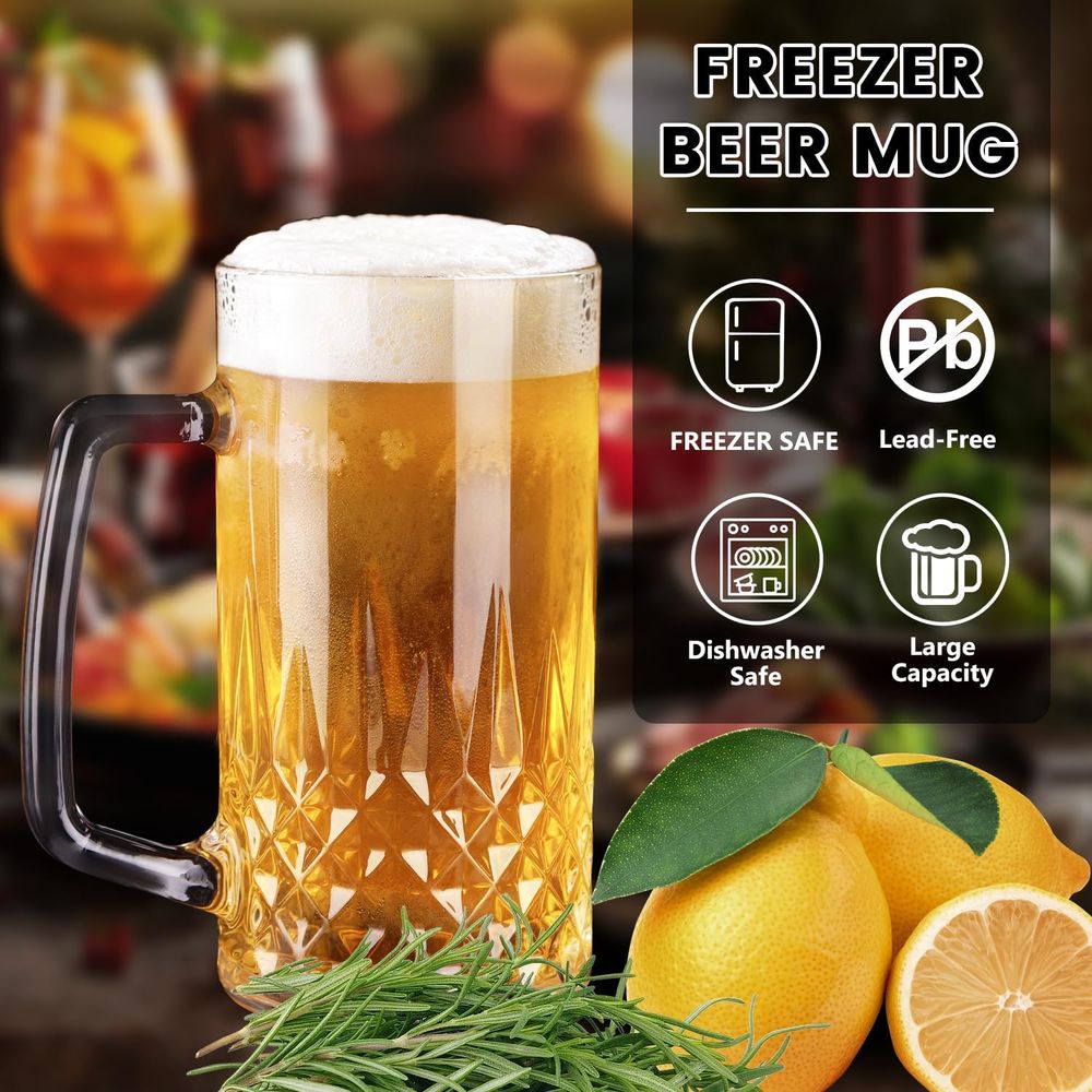 20 oz Heavy Glass Mugs Set of  - Mug Tea Coffee ulasan dan harga